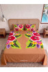 Hand Painted Rayon Bedsheet Set Queen Size